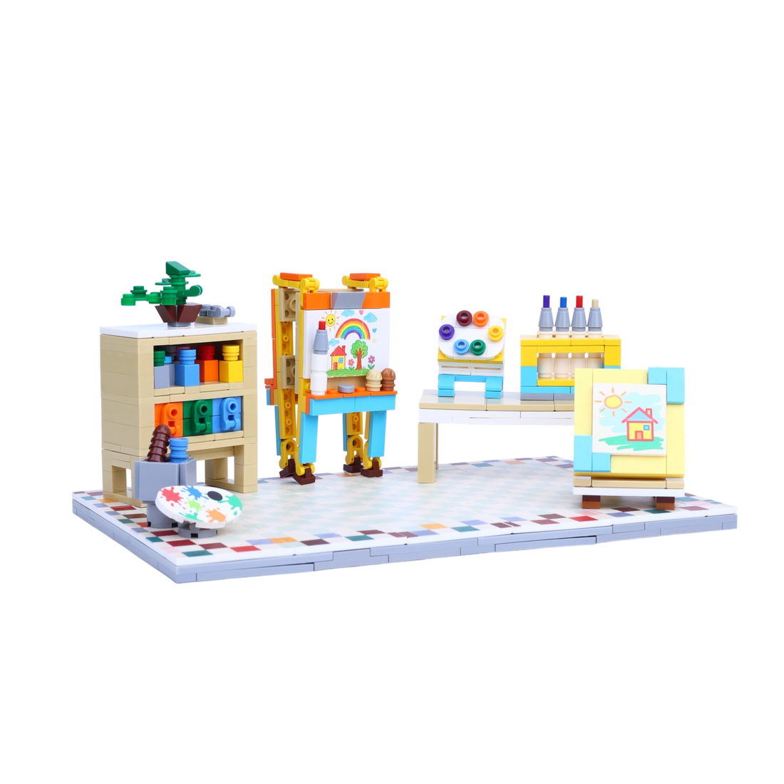 Colorful Studio brick scene, left view