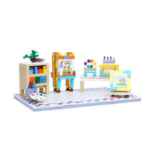 Colorful Studio brick scene, left view