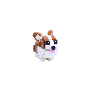 Corgi dog brick figure, left-side view
