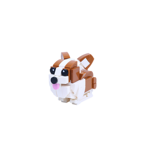 Corgi dog brick figure, right-side view