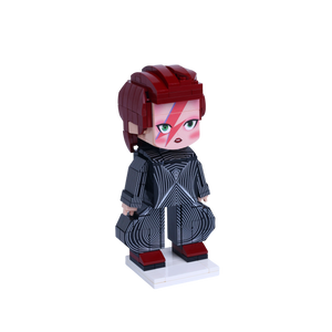 Cosmic Glam Performer custom brick figure, left-side view