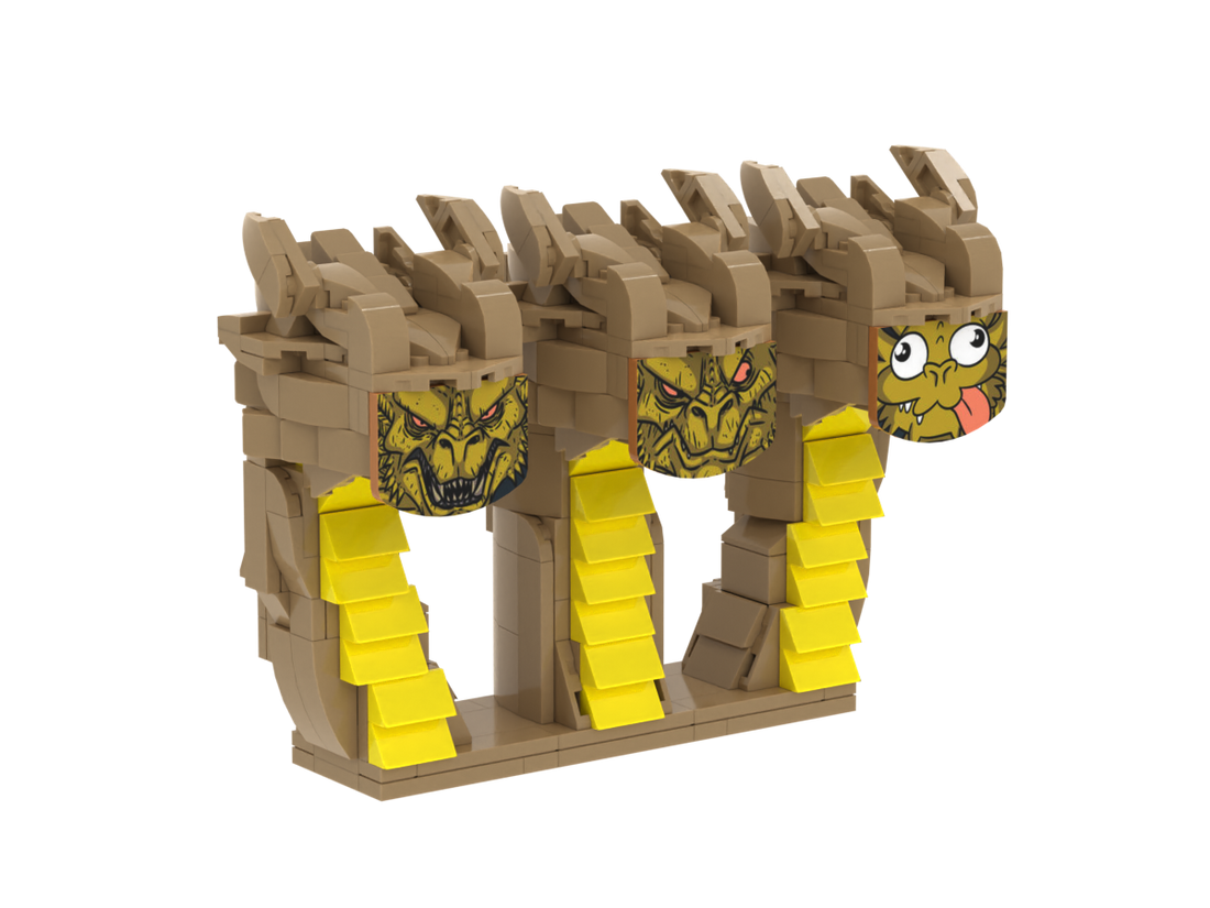 Three Heads custom brick figure