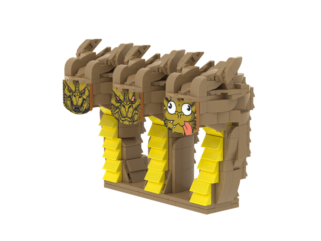 Three Heads custom brick figure