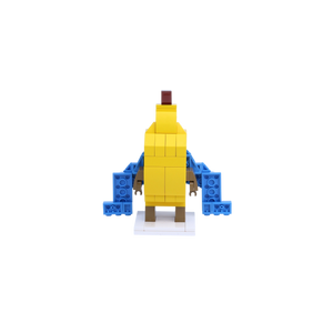Crying Banana Cat brick art collectible, back view