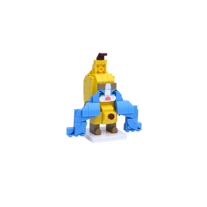 Crying Banana Cat brick art collectible, left-side view