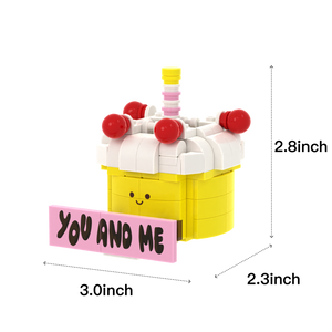 Cute Cartoon Cake brick scene accessory, size guide