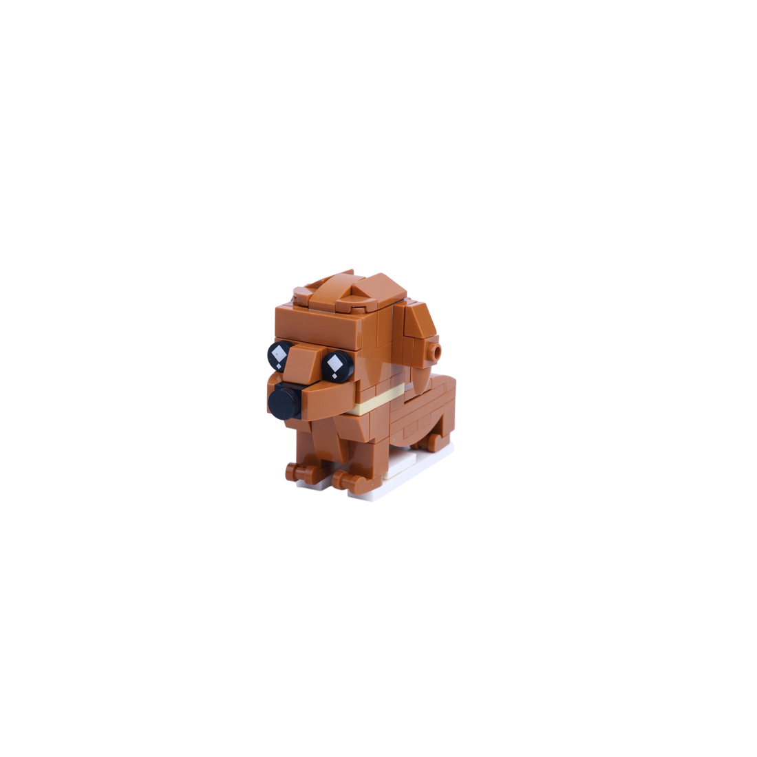 Dachshund dog brick figure, left-side view