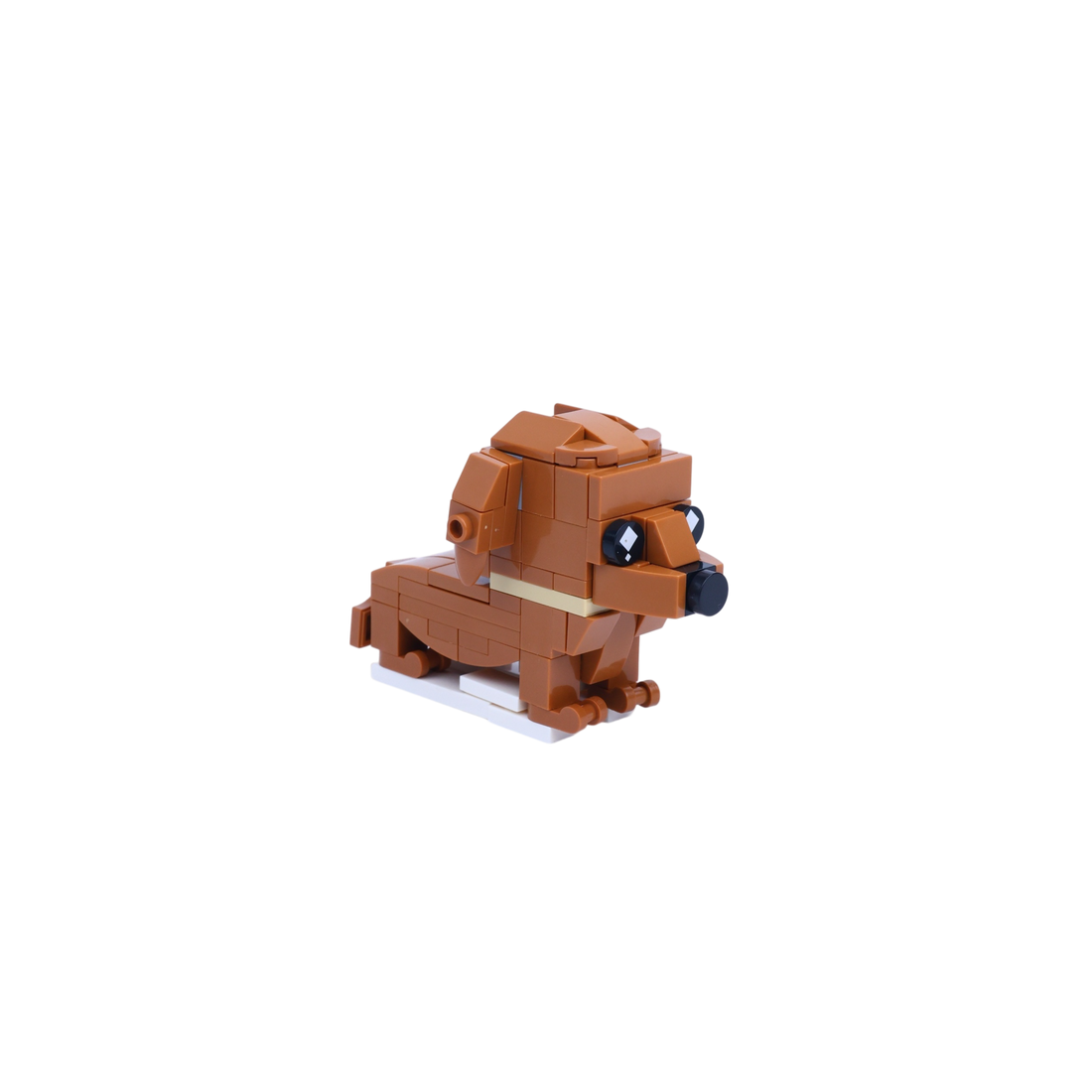 Dachshund dog brick figure, right-side view