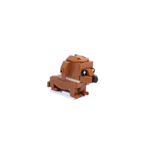 Dachshund dog brick figure, right-side view