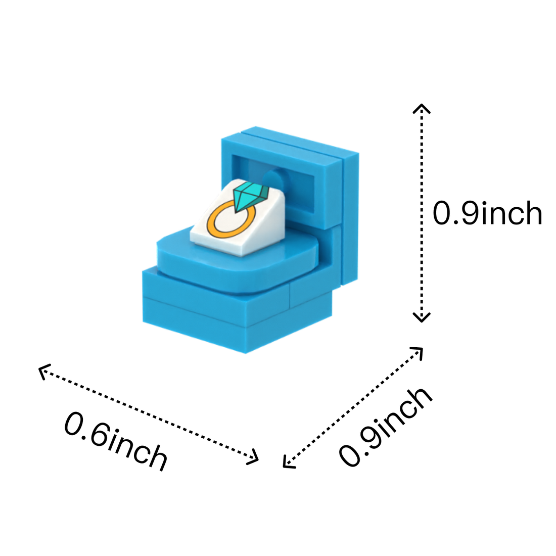 Diamond Ring brick figure accessory, size guide
