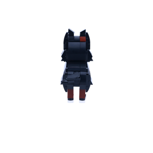Doberman dog brick figure, back view
