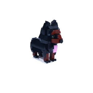 Doberman dog brick figure, left-side view