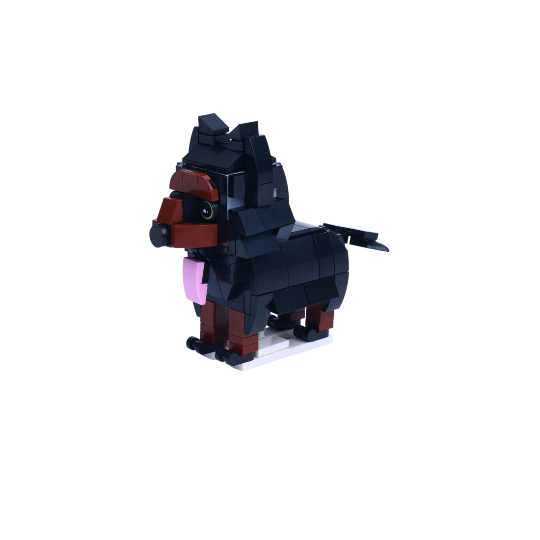 Doberman dog brick figure, right-side view
