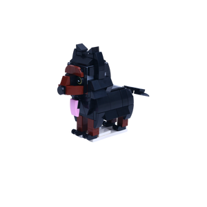 Doberman dog brick figure, right-side view