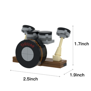 Drum Kit brick scene accessory, size guide