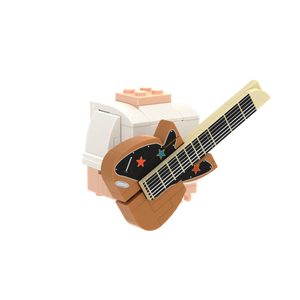 Electric Guitar With Color Stars brick figure accessory, left-side view