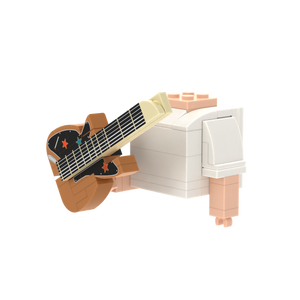 Electric Guitar With Color Stars brick figure accessory, right-side view