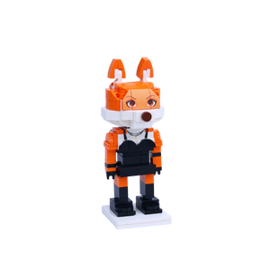 Fox-Eared Boy custom brick figure, left-side view