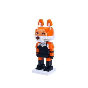 Fox-Eared Boy custom brick figure, right-side view