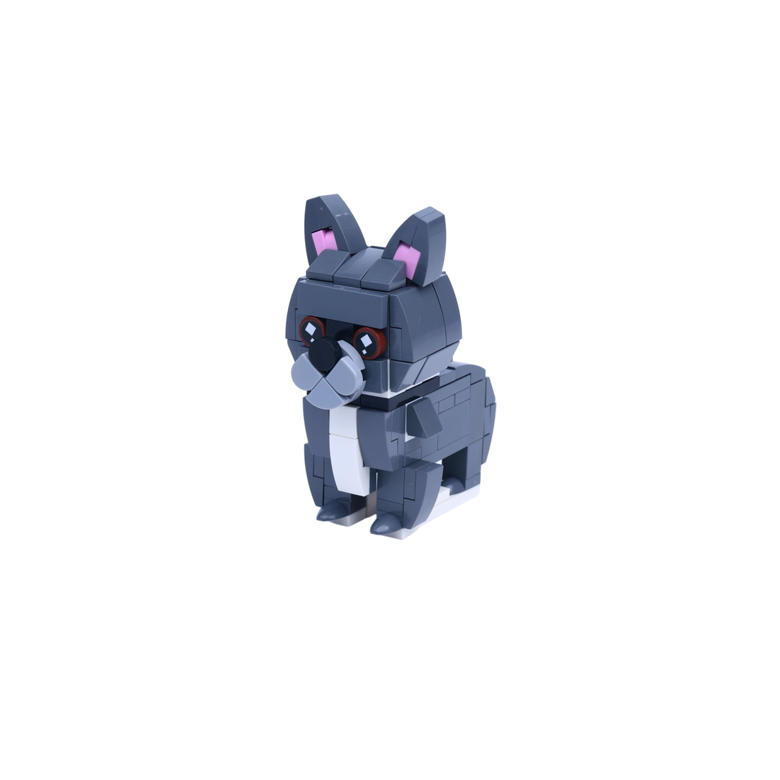 French Bulldog dog brick figure, left-side view