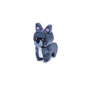 French Bulldog dog brick figure, left-side view