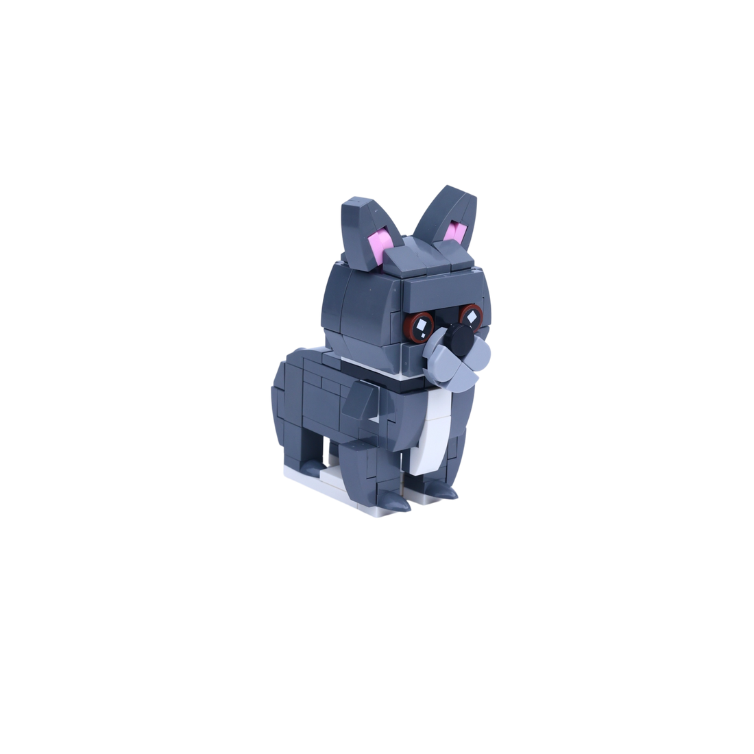 French Bulldog dog brick figure, right-side view