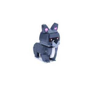 French Bulldog dog brick figure, right-side view