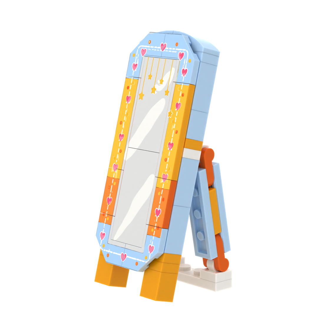 Full-length Decor Mirror brick scene accessory, detail view 2
