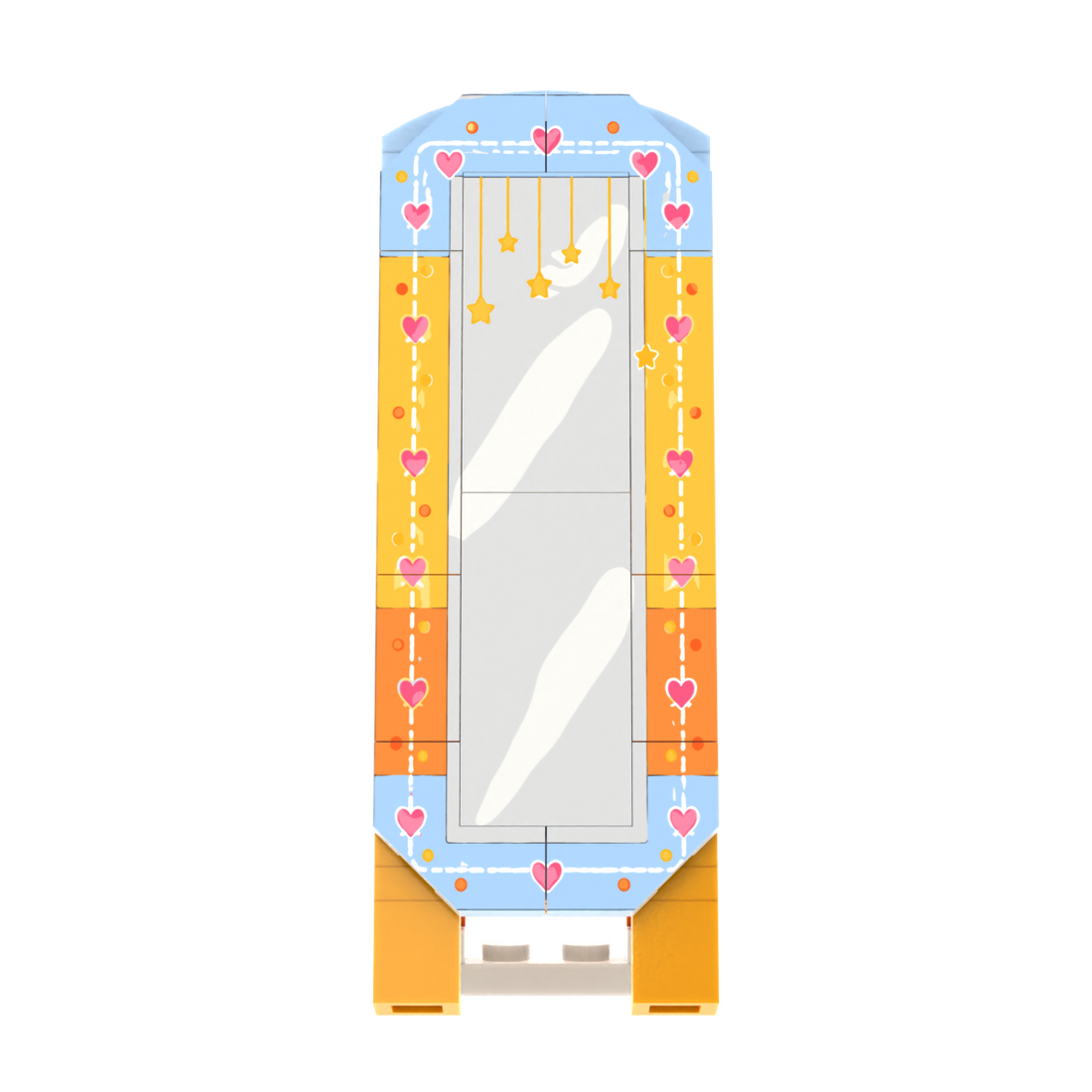 Full-length Decor Mirror brick scene accessory, left-side view