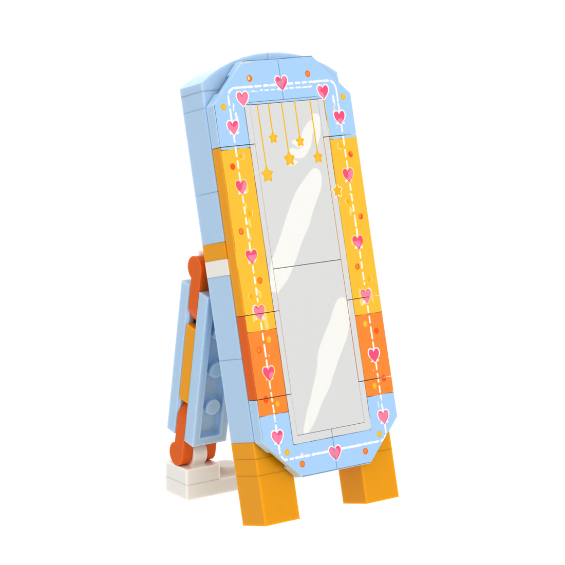 Full-length Decor Mirror brick scene accessory, right-side view