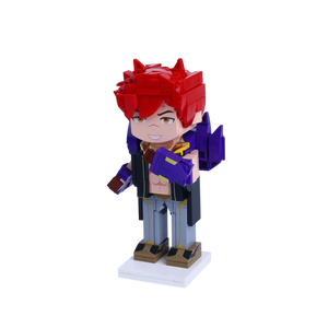Gauntlet Street Brawler custom brick figure, right-side view