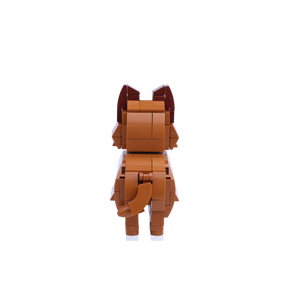 German Shepherd dog brick figure, back view
