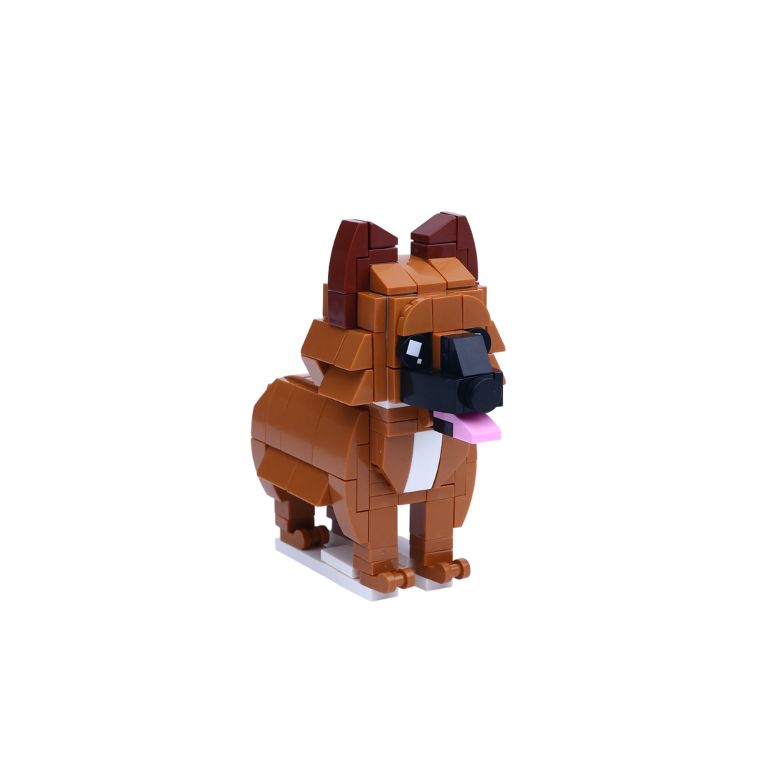 German Shepherd dog brick figure, left-side view