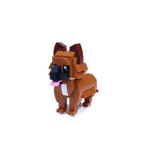 German Shepherd dog brick figure, right-side view