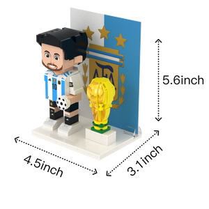 Golden Number 10 Striker custom brick figure, size guide