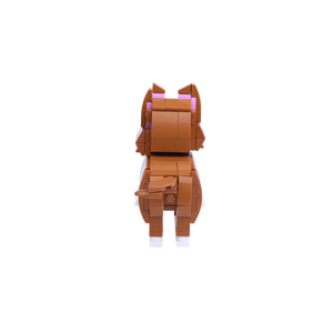 Golden Retriever dog brick figure, back view