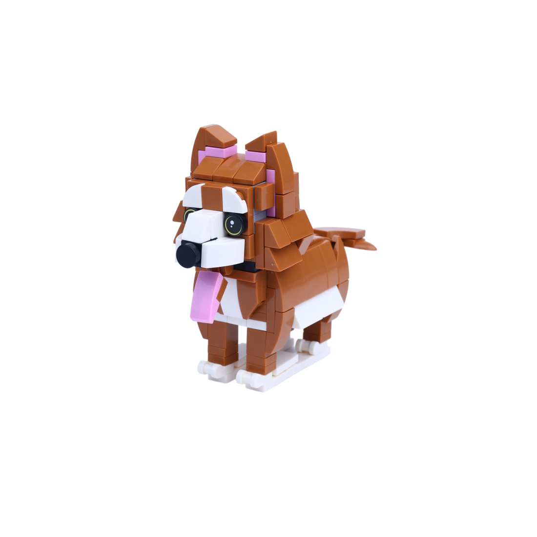 Golden Retriever dog brick figure, left-side view