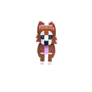 Golden Retriever dog brick figure, main product view