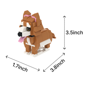 Golden Retriever dog brick figure, size guide