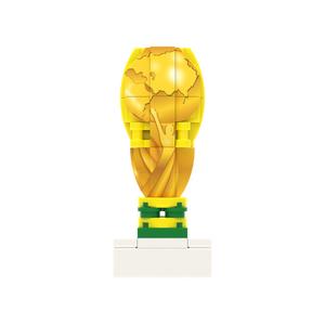 Golden Trophy brick scene accessory, left-side view