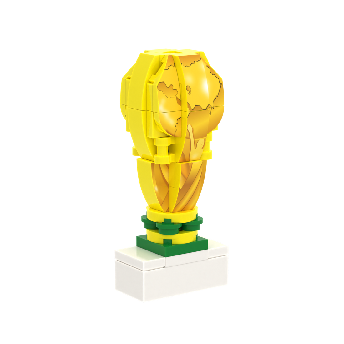 Golden Trophy brick scene accessory, right-side view