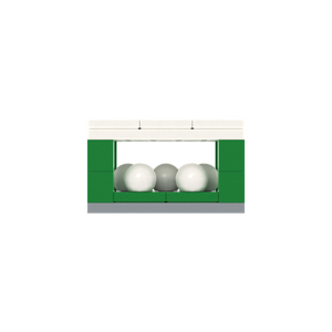 Golf Ball Storage Cabinet brick scene accessory, left-side view