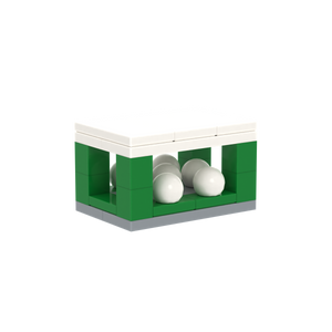 Golf Ball Storage Cabinet brick scene accessory, right-side view
