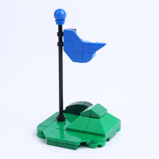 Golf Hole Flag brick scene accessory, right-side view