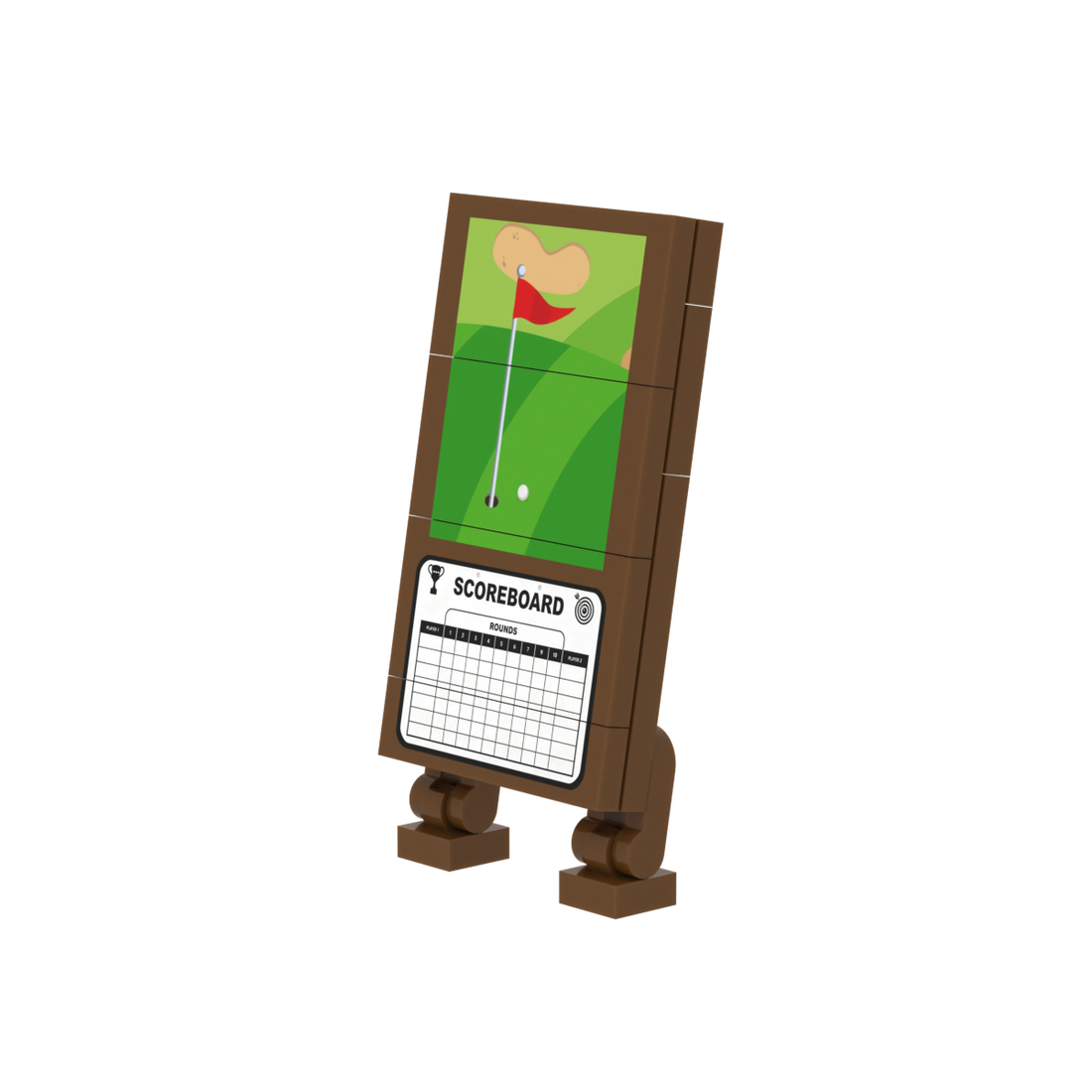 Golf Scoreboard brick scene accessory, detail view 2