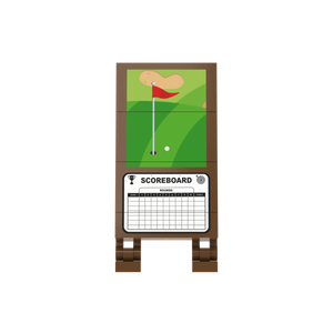 Golf Scoreboard brick scene accessory, left-side view