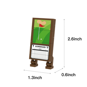 Golf Scoreboard brick scene accessory, size guide