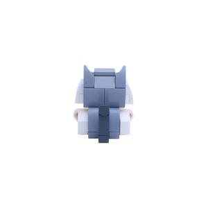 Gray White Cat Design 2 cat brick figure, back view