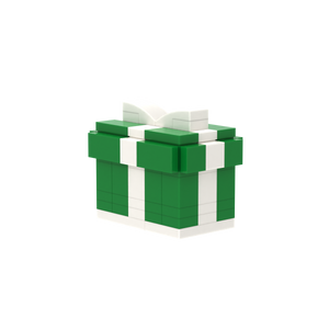 Green Gift Box brick scene accessory, detail view 2