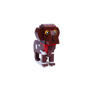 GSP Pointer dog brick figure, left-side view